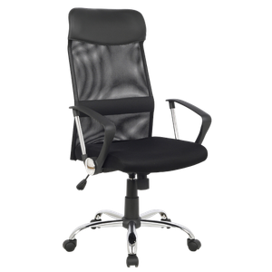 Viking Realspace Mosil Office Chair Basic Tilt Mesh Fixed Armrest Height-Adjustable Seat Black 120 kg