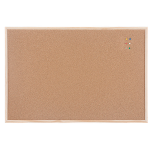 Viking Cork Noticeboard Wall Mounted 90 (W) x 1.4 (D) x 60 (H) cm Pine Wood Brown