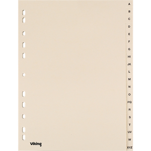 Viking Punched Dividers, Buff Board, A4, 20 Part A-Z - Set