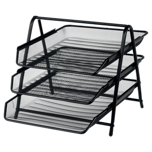 Viking Letter Tray Metal Non Stackable A4 Black