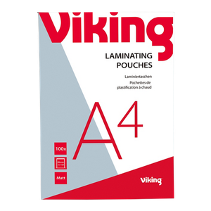 Viking Laminating Pouches A4 Matt 250 (2 x 125 microns) Transparent Pack of 100
