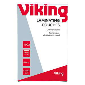 Viking Laminating Pouches Business Card & Credit Card Glossy 250 (2 x 125 microns) Transparent Pack of 100