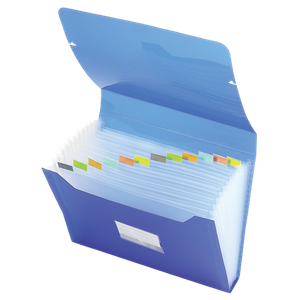 Viking Expanding File 13 Compartments A4 Blue Plastic