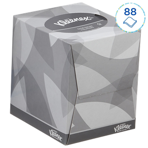 Kleenex Boxed White Facial Tissues Cube 2 Ply 8834 1 Box x 88 Sheets