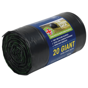 Green Sack Heavy Duty Bin Bags 120 L Black PE (Polyethylene) Pack of 20