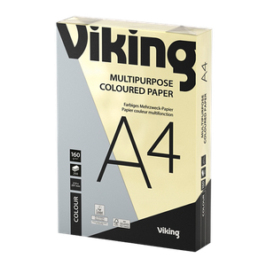Viking Contrast A4 Coloured Paper Light Yellow 160 gsm 250 Sheets