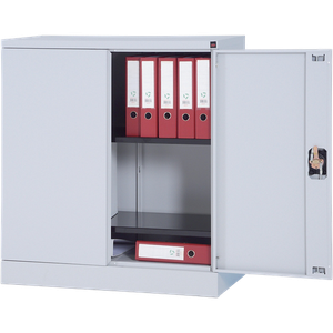 Viking Realspace Regular Door Cupboard Steel 2 Shelves Lockable 920 x 420 x 1,000 mm Grey