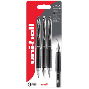 uni-ball Signo UMN-207 Rollerball Pen 0.4 mm Black Pack of 3
