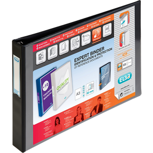 ELBA 30 mm Ring Binder PP (Polypropylene) A3 4 Rings Black Vision