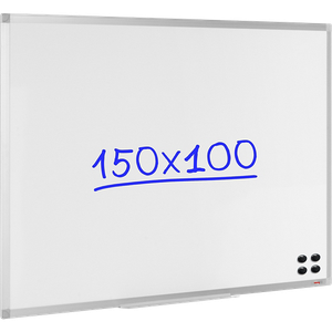 Viking Whiteboard Wall Mounted Magnetic Lacquered Steel Single Sided 150 (W) x 100 (H) cm