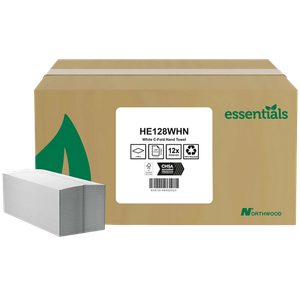 essentials Hand Towels C-fold White 1 Ply HE128WHNDS 12 Packs of 240 Sheets