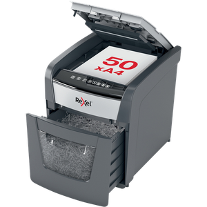 Rexel Auto Feed Optimum AutoFeed+ Shredder 55 Sheets Cross Cut Security Level P-4 20 L 50X