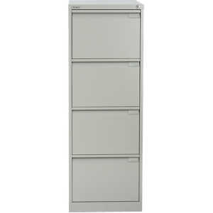 Bisley BS Steel Filing Cabinet 4 Drawers Lockable 470 x 622 x 1,321 mm Grey