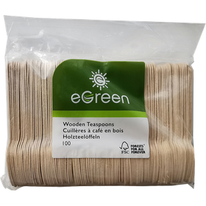 eGreen Disposable Spoon Wood Brown 110 mm Pack of 100