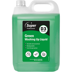 Super Professional Products Green Washing Up Liquid D3 2 Bottles of 5 L