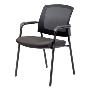 Viking Realspace Sutton Stacking Chair Mesh, Fabric Fixed Armrest Black 110 kg 580 x 450 x 850 mm
