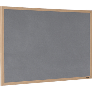 Viking Felt Noticeboard Non Magnetic Wall Mounted 120 (W) x 1.9 (D) x 90 (H) cm Wood Grey