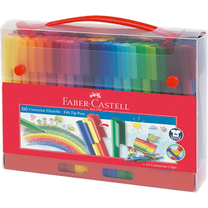 Faber-Castell Connector Felt Tip Pens  -   Medium Assorted 1555 Pack of 60