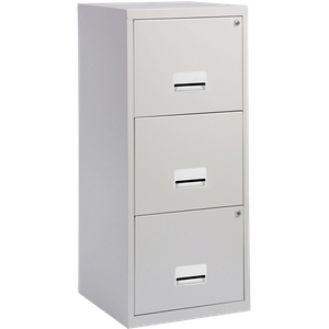 Pierre Henry Filing Cabinet with 3 Lockable Drawers Maxi 400 x 400 x 930 mm Grey
