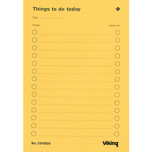 Viking Things To Do Pad A5 80 gsm Ruled 40 Sheets Pack of 5