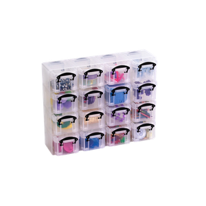 Really Useful Box Storage Box 0.14 L Black, Transparent 6.5 x 9 x 5.5 cm Pack of 16