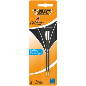 BIC Ballpoint Pen Refill 4 Colours 0.4 mm Black Pack of 2