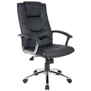 Viking Realspace Rotterdam Executive Chair Basic Tilt Bonded leather Fixed Armrest Height-Adjustable Seat Black 120 kg