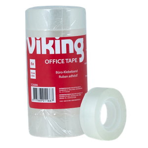 Viking Adhesive tape Office Transparent 19 mm (W) x 33 m (L) PP (Polypropylene) Pack of 6