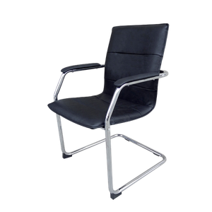 Viking Realspace Baker Visitor Chair Bonded leather Fixed Armrest Black 110 kg