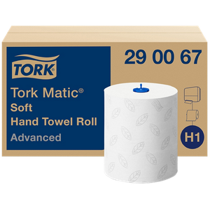 Tork Matic Advanced Paper Hand Towels H1 Rolled White 2 Ply 0.588 m 290067 150 m Pack of 6