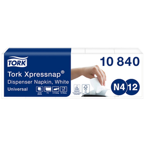 Tork Xpressnap Disposable Napkins Paper White 225 Sheets Pack of 5