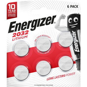 Energizer CR2032 Lithium Coin Cell Battery Pack of 6