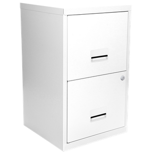 Pierre Henry Steel Filing Cabinet with 2 Lockable Drawers Maxi 400 x 400 x 660 mm White