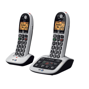 BT BT4600 Twin Cordless Telephone Black, Silver Pack of 2