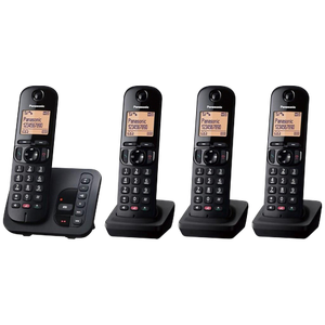 Panasonic Cordless Home Telephone With Answering Machine KX-TGC264EB Black