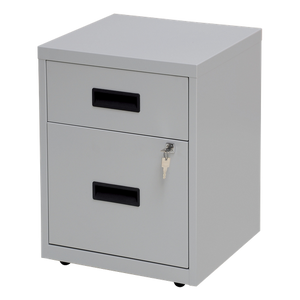 Viking Realspace Mobile Pedestal 2 Lockable Drawers Grey 400 x 400 x 510 mm