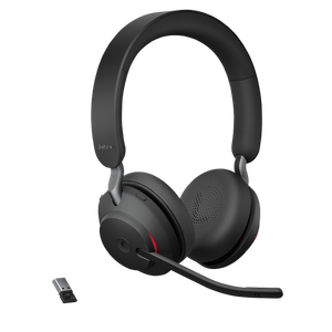 Jabra Evolve2 65 Wireless Telephone Headset Bluetooth, USB With Microphone Stereo Black