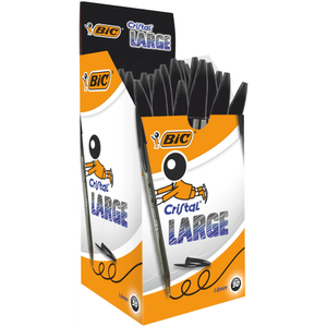BIC Cristal Large Ballpoint Pen - 1.6mm Point - Black - Pack of 50
