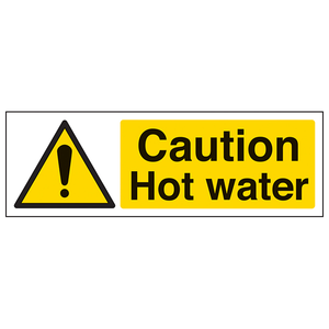 Warning Temperature- Caution hot water - 300 x 100mm