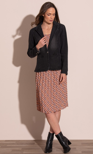 Tailored Denim Jacket - Black