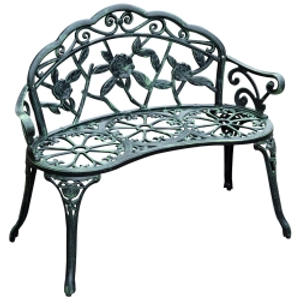 Outsunny Cast Aluminium Garden Bench - Vintage Green