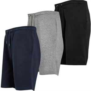Brave Soul Mens Tarley Three Pack Jersey Shorts Black/Light Grey/Navy