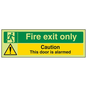 Fire Exit - Fire Exit Only / Door Alarmed - 450 x 150mm