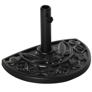 Outsunny 9kg Cement Concrete Half Round Parasol Base Umbrella Stand Garden Outdoor Accessories - Adjustable Coupler Suitable Umbrella Rod: Φ3.5cm, Φ3.8cm, Φ4.8cm