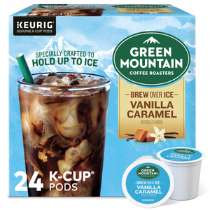 Green Mountain Brew Over Ice Vanilla Caramel K-Cups – 24 Count (SPECIAL)