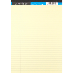 Cambridge Everyday Legal Pad Ruled Yellow 100 Pages Pack 10