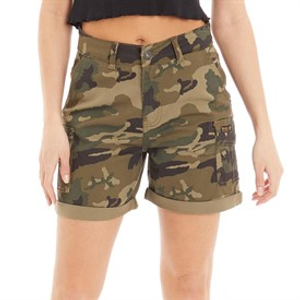 Bench Womens Ashline Cargo Shorts Camo