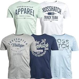 Crosshatch Mens Mantore Five Pack Printed T-Shirts Assorted