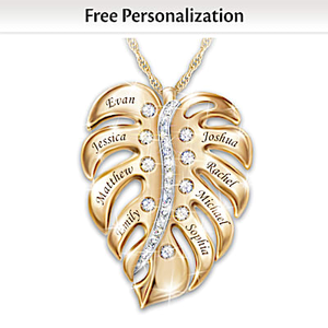 Our Family Grows In Love Personalized Pendant Necklace