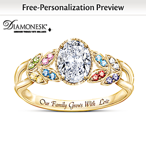 Birthstone Our Family Grows With Love Personalized Ring